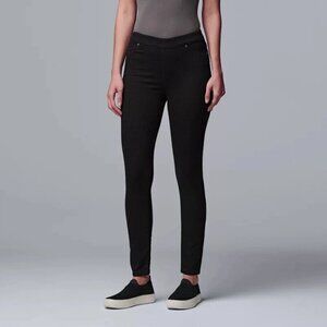 Simply Vera Wang Legging Womens Sm Black‎ Mid Rise Shaping Denim Pull On Stretch